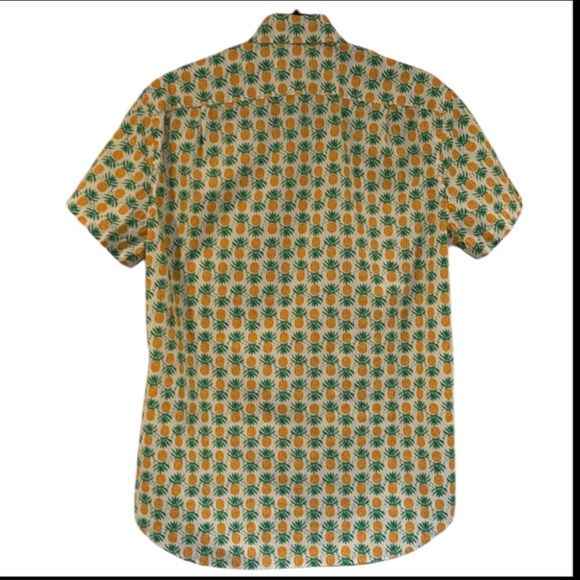 J.Crew Factory White Multi Pineapple Print Button Down  Shirt Size S Slim - Picture 9 of 9